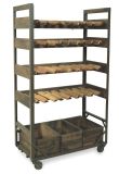 Harlem Vintage Industrial Wine Shelf Rack on Wheels